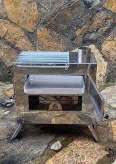 Profesyonel Kuzineli Krom Kamp Sobası (Yanmaz Kumaş ve Çantalı)