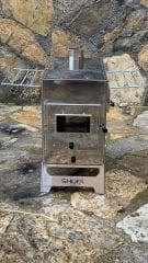 Profesyonel Kuzineli Krom Kamp Sobası (Yanmaz Kumaş ve Çantalı)