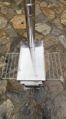 Profesyonel Kuzineli Krom Kamp Sobası (Yanmaz Kumaş ve Çantalı)