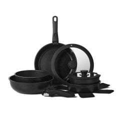 9 Parça Easy Clip Çıkarılabilir Saplı Taşınabilir Tava ve Tencere Seti