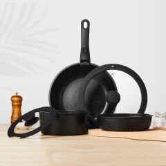 9 Parça Easy Clip Çıkarılabilir Saplı Taşınabilir Tava ve Tencere Seti