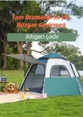 SHUFA Tam Otomatik Su Ve Rüzgar Geçirmez Gölgelikli Altıgen Çadır Aile Çadırı 280*240*155 CM (Küçük bir kusur vardır)