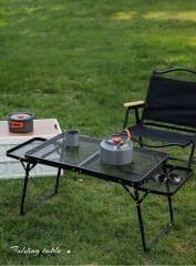 Taşınabilir Katlanır Kamp Masası – Hafif, Dayanıklı, File Yüzeyli Outdoor Piknik Masası