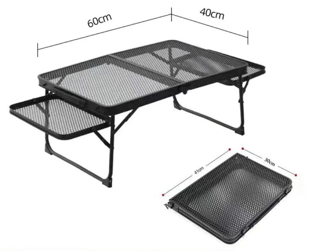 Taşınabilir Katlanır Kamp Masası – Hafif, Dayanıklı, File Yüzeyli Outdoor Piknik Masası