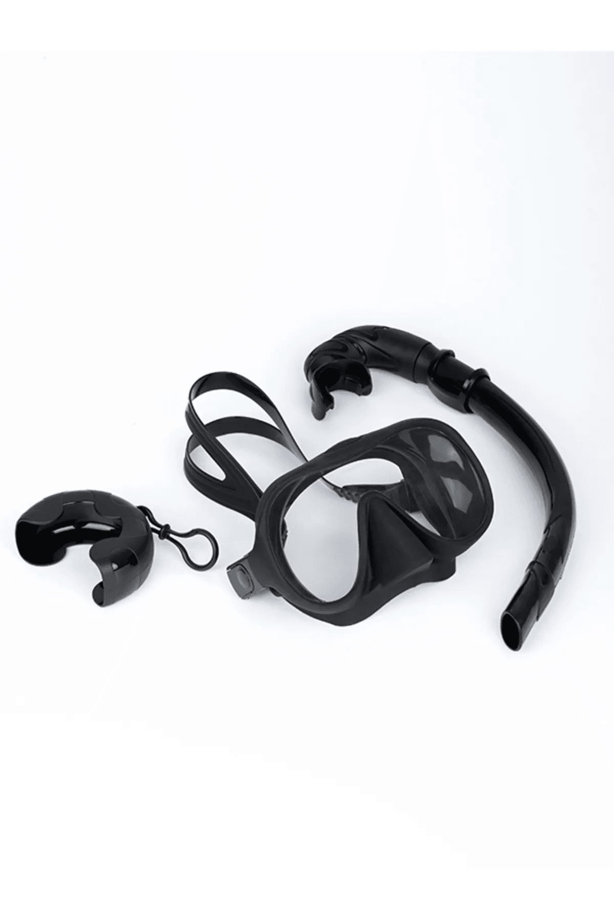 2025 Yeni Model %100 Buhar Önleyici Tam Silikon Dalış Maskesi Seti  SİYAH