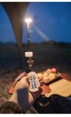 SHUFA GLAMPING Taşınabilir Kamp Işığı | Uzun Şarj Süresi | Uzaktan Kumanda | Alüminyum Teleskopik Tripodlu Lamba 10,000 mA