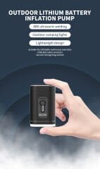 SHUFA GLAMPING 3'ü 1 Arada Taşınabilir USB Şarjlı Elektrikli Hava Pompası – Şişirme/Çekme & LED Işıklı