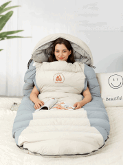 Oval Tasarım Ekstra Geniş Çift Elden Çıkışlı Kaz Tüyü Uyku Tulumu