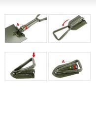 Profesyonel Katlanabilir Çok Fonksiyonlu Kürek（Büyük Boy）