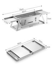 Taşınabilir Paslanmaz Çelik Mangal / Barbekü （Hediye Taşıma Çantası Dahil）