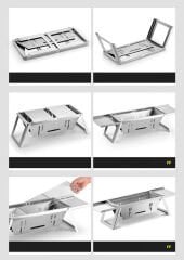 Taşınabilir Paslanmaz Çelik Mangal / Barbekü （Hediye Taşıma Çantası Dahil）