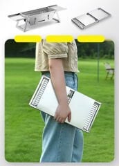 Taşınabilir Paslanmaz Çelik Mangal / Barbekü （Hediye Taşıma Çantası Dahil）