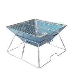 Taşınabilir Paslanmaz Çelik Ateş Yakma Standı, Kolay Sökülüp Takılabilir Mangal / Barbekü Izgarası 31*31*22CM