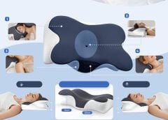 SHUFA Kelebek Tasarımlı Ortopedik Boyun Destek Yastığı – Yavaş Yükselen Memory Foam Ergonomik Uyku Yastığı
