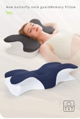 SHUFA Kelebek Tasarımlı Ortopedik Boyun Destek Yastığı – Yavaş Yükselen Memory Foam Ergonomik Uyku Yastığı