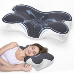 SHUFA Kelebek Tasarımlı Ortopedik Boyun Destek Yastığı – Yavaş Yükselen Memory Foam Ergonomik Uyku Yastığı