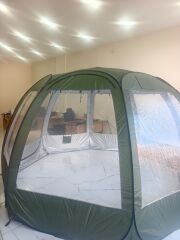 SHUFA  Tam Otomatik Şeffaf Kubbe Çadır 400*400*200CM (Alt zemin yok)-ZP83-YEŞİL