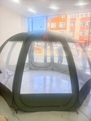 SHUFA  Tam Otomatik Şeffaf Kubbe Çadır 400*400*200CM (Alt zemin yok)-ZP83-YEŞİL