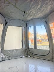 SHUFA  Tam Otomatik Şeffaf Kubbe Çadır 400*400*200CM (Alt zemin yok)-ZP83-YEŞİL