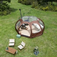 SHUFA  Tam Otomatik Şeffaf KUBBE Çadır, Yağmuru ve kar yağışı izlenebilir 400*400*200CM (Alt zemin yok)
