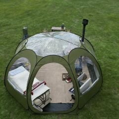 SHUFA  Tam Otomatik Şeffaf KUBBE Çadır, Yağmuru ve kar yağışı izlenebilir 400*400*200CM (Alt zemin yok)