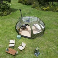 SHUFA  Tam Otomatik Şeffaf KUBBE Çadır, Yağmuru ve kar yağışı izlenebilir 400*400*200CM (Alt zemin yok)