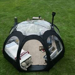 SHUFA  Tam Otomatik Şeffaf KUBBE Çadır, Yağmuru ve kar yağışı izlenebilir 400*400*200CM (Alt zemin yok)