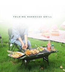 Çift Kanatlı Portatif Kamp Mangal Izgarası