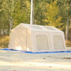 SHUFA Galaksi Serisi Turuncu | 13.68 m² Otomatik Şişme Kamp Çadırı – 4 Mevsim – Şeffaf Tavanlı – 380x360x220 cm BEJ （ikinci el）