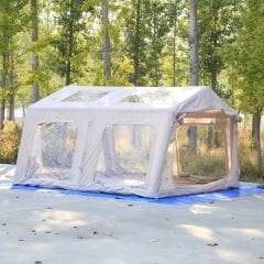 SHUFA Galaksi Serisi Turuncu | 13.68 m² Otomatik Şişme Kamp Çadırı – 4 Mevsim – Şeffaf Tavanlı – 380x360x220 cm BEJ （ikinci el）