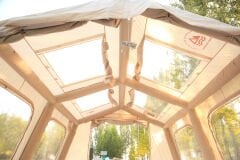 SHUFA Galaksi Serisi Turuncu | 13.68 m² Otomatik Şişme Kamp Çadırı – 4 Mevsim – Şeffaf Tavanlı – 380x360x220 cm BEJ （ikinci el）