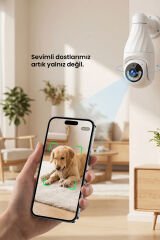 SHUFA Akıllı Ev WiFi Güvenlik Kamerası – 360° Dönebilir, Gece Görüşü