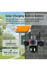 SHUFA 4G/4K Lens 3 Kamera Solar Akıllı Güvenlik Kamerası-Kablosuz, Elektriksiz & İnternetsiz