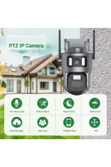 SHUFA Çift Görünümlü Akıllı WiFi Kamera – Dış Mekan, Su Geçirmez, Gece Görüşü, Mobil Uzaktan İzleme