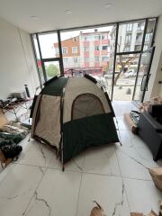 SHUFA Tam Otomatik Su Ve Rüzgar Geçirmez Gölgelikli Altıgen Aile Çadırı 280*240*155 CM SFK8679120681311-ZP29 (KUSURLU ÜRÜN)