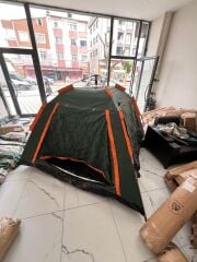 SHUFA Tam Otomatik Su Ve Rüzgar Geçirmez Gölgelikli Tenteli 4-6 Kişilik Kamp Çadırı 240*240*155cm-ZP50 (KUSURLU ÜRÜN)