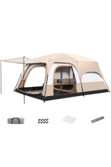 SHUFA Büyük Uzay Açık Kamp Çadırları 8-10 Kişi Çift Kat 1 Oda 1 Oturma Odası Lüks Su Geçirmez Kamp Çadırı