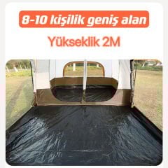 SHUFA BEJ Aile Boyu Büyük Kamp Çadırı 2 Oda 1 Salon 420*305*200 CM SFK8679120681203