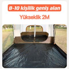 SHUFA BEJ Aile Boyu Büyük Kamp Çadırı 2 Oda 1 Salon 420*305*200 CM - ZP67