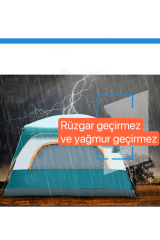 SHUFA YEŞİL Aile Boyu Büyük Kamp Çadırı 2 Oda 1 Salon 420*305*200 CM - ZP69
