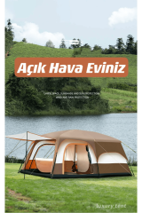 SHUFA KAHVERENGİ Aile Boyu Büyük Kamp Çadırı 2 Oda 1 Salon 420*305*200 CM - ZP68