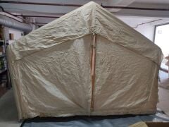 SHUFA Galaksi Serisi Bej Renk 8 m² Şişme Kamp Çadırı – 4 Mevsim – Geniş & Şeffaf Tavanlı – 315x250x220 cm-ZP86 ( KUSURLU ÜRÜN )