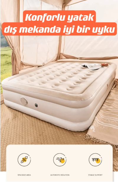 SHUFA Şişme Kendinden Elektrikli Pompalı Yatak 152x198x40 cm ( KUSURLU ÜRÜN )