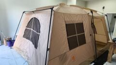 SHUFA BEJ Çift katmanlı zirve tasarımlı dört mevsim çadırı, 16.3 metrekare, dış ölçüler: 430*380*220 cm ( KUSURLU ÜRÜN )