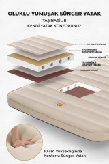 SHUFA Sünger Otomatik Şişme Yatak 10cm Yüksekliğinde ÇİFT
