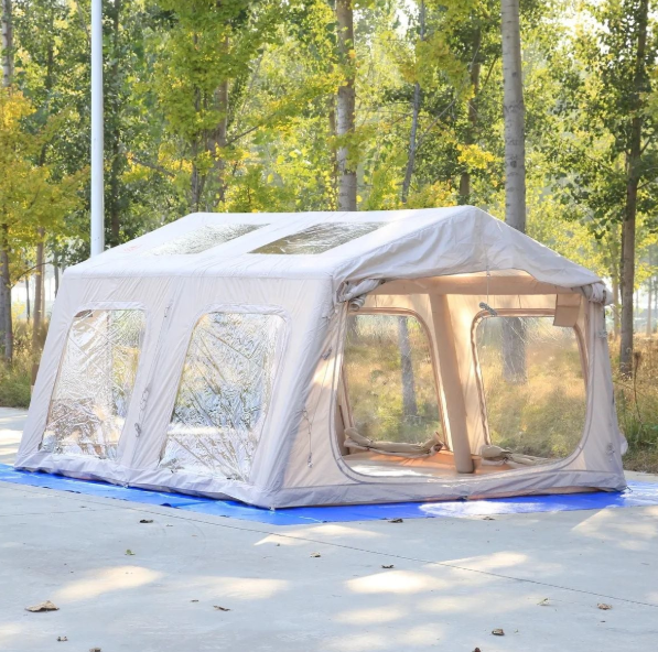 SHUFA Galaksi Serisi | 13.68 m² Bej Renk Geniş Otomatik Şişme Kamp Çadırı (380x360x220 cm) – 4 Mevsim – Şeffaf Tavanlı – Dayanıklı-ZP66 ( KUSURLU ÜRÜN )