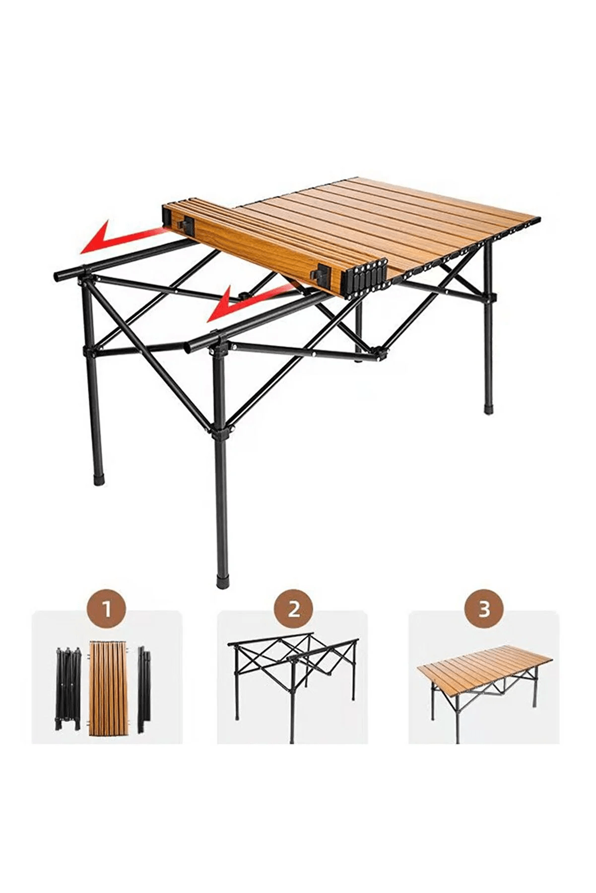 SHUFA Alüminyum Kamp Masası XXL – Katlanabilir 120*65*60cm