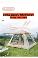 SHUFA 4 Tarafı Kare Tenteli Tam Otomatik Kamp Çadırı 240*240*155-ZP10