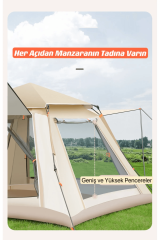 SHUFA 4 Tarafı Kare Tenteli Tam Otomatik Kamp Çadırı 240*240*155