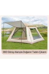 SHUFA 4 Tarafı Kare Tenteli Tam Otomatik Kamp Çadırı 240*240*155